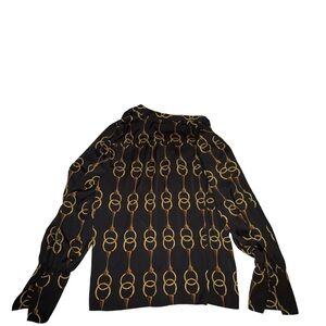 Banana Republic Black Shirt with Gold Ring Design